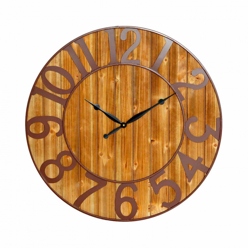 Reloj de Pared Vintage Negro/Madera Oscura Ø80cm O91 Relojes de Pared 1 Reloj de Pared Vintage Negro/Madera Oscura Ø80cm O91 Relojes de Pared 1