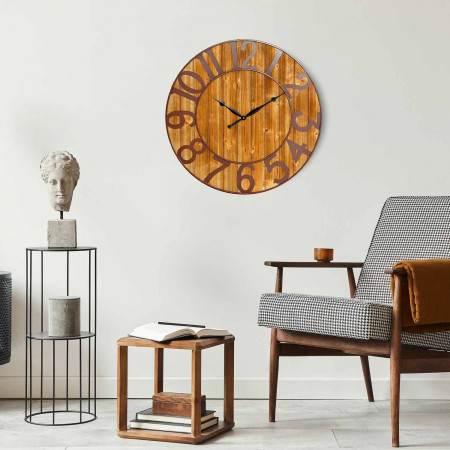 Reloj de Pared Vintage Negro/Madera Oscura Ø80cm O91 Relojes de Pared 5 Reloj de Pared Vintage Negro/Madera Oscura Ø80cm O91 Relojes de Pared 5