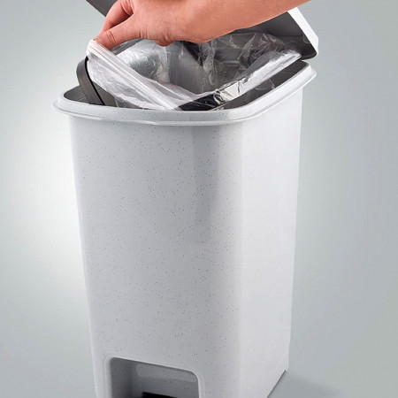 Cubo de Basura Rectangular con Tapa y Pedal Gris 25 Litros 7house Cubos de Basura 3 Cubo de Basura Rectangular con Tapa y Pedal Gris 25 Litros 7house Cubos de Basura 3