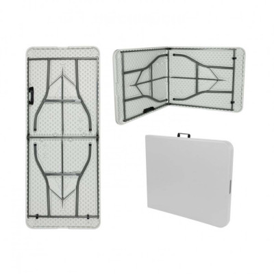 Conjunto Plegable Mesa 240cm y 8 Sillas con Asa Blanco Catering O91 Conjuntos para Jardín 4