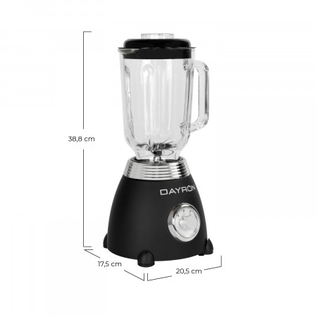 Batidora de Vaso Retro 500W Negro/Plata Dayron Electrodomésticos 6 Batidora de Vaso Retro 500W Negro/Plata Dayron Electrodomésticos 6