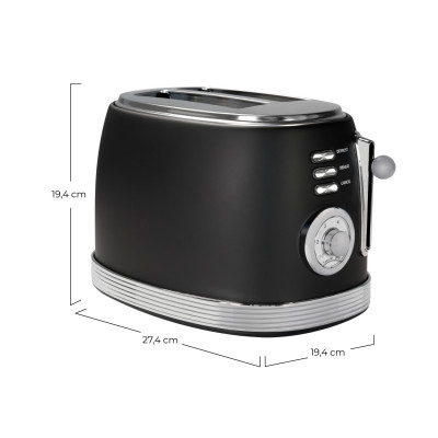Tostadora Retro 850W Negro/Plata Dayron Electrodomésticos 6