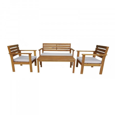 Conjunto de Jardín Mesa Rectangular y 3 Sillas con Cojines Marlon Madera de Acacia 7house Conjuntos de Sofás y Mesas Bajas 1