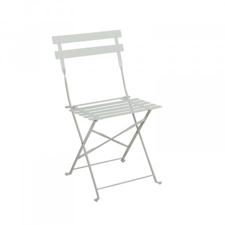 Conjunto de Terraza Plegable Metálico de 2 Sillas y Mesa Cuadrada Bistreau Blanco O91 Conjuntos para Terrazas 2