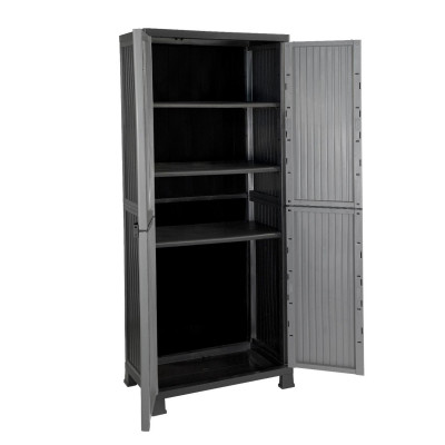 Armario de Resina Exterior con 3 Baldas 171x68x39cm O91 Armarios para Exterior 3