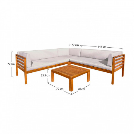 Conjunto de Jardín Mesa Cuadrada y 3 Sofás con Rinconera Altair 7house Conjuntos de Sofás y Mesas Bajas 2