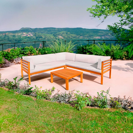 Conjunto de Jardín Mesa Cuadrada y 3 Sofás con Rinconera Altair 7house Conjuntos de Sofás y Mesas Bajas 3