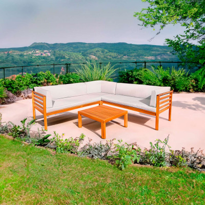 Conjunto de Jardín Mesa Cuadrada y 3 Sofás con Rinconera Altair 7house Conjuntos de Sofás y Mesas Bajas 3