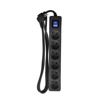 Regleta 6 Enchufes Schuko 1,5m con Interruptor 7hSevenOn Bases Múltiples 10