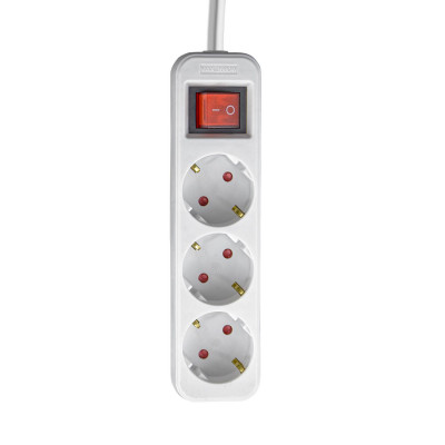 Regleta 3 Enchufes Schuko 3m Blanco con Interruptor 7hSevenOn Bases Múltiples 1