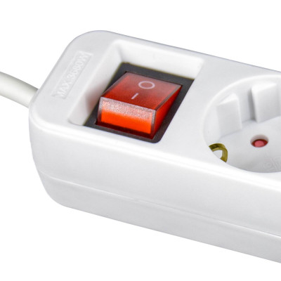 Regleta 3 Enchufes Schuko 3m Blanco con Interruptor 7hSevenOn Bases Múltiples 2