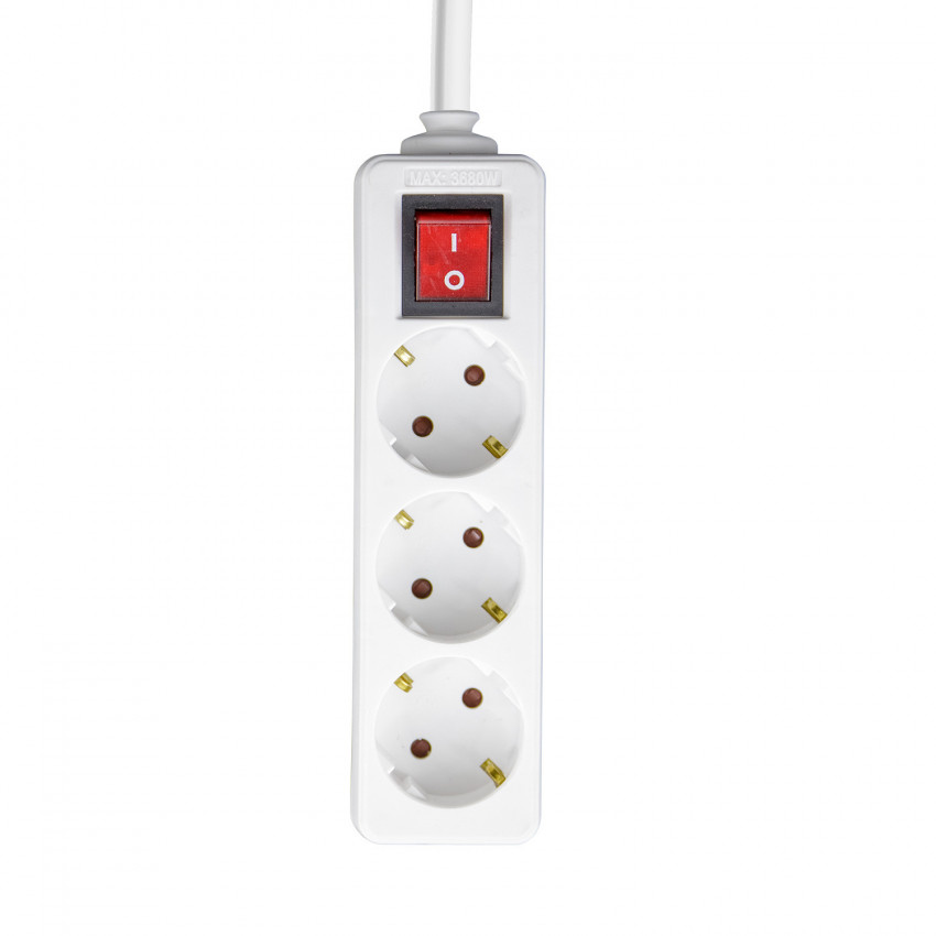 Regleta 3 Enchufes Schuko 5m Blanco con Interruptor 7hSevenOn Bases Múltiples 1 Regleta 3 Enchufes Schuko 5m Blanco con Interruptor 7hSevenOn Bases Múltiples 1