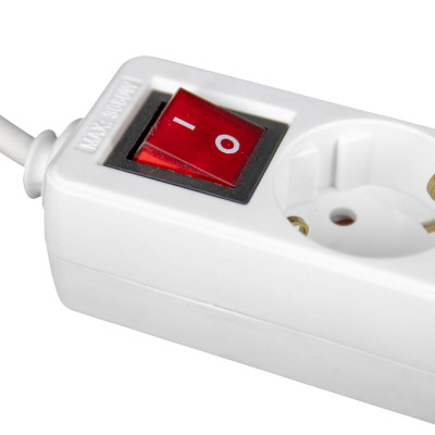 Regleta 3 Enchufes Schuko 5m Blanco con Interruptor 7hSevenOn Bases Múltiples 2