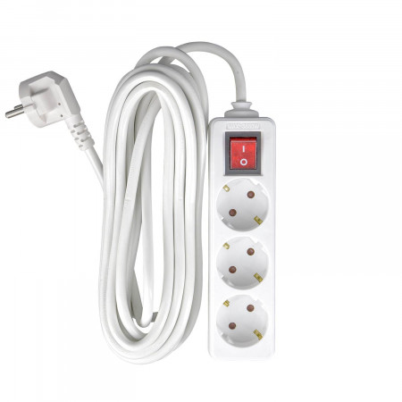 Regleta 3 Enchufes Schuko 5m Blanco con Interruptor 7hSevenOn Bases Múltiples 4 Regleta 3 Enchufes Schuko 5m Blanco con Interruptor 7hSevenOn Bases Múltiples 4