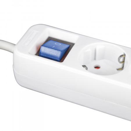4 Tomadas Schuko 1,5m Branco com interrutor 7hSevenOn Tomadas múltiplas 2