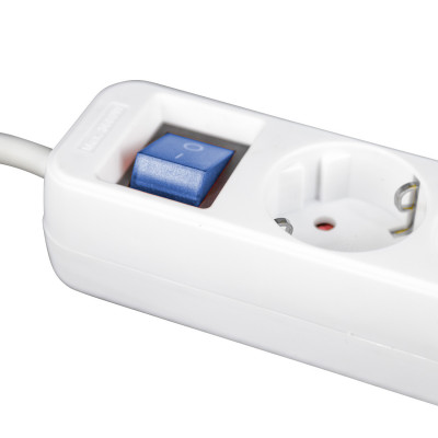 4 Tomadas Schuko 1,5m Branco com interrutor 7hSevenOn Tomadas múltiplas 2