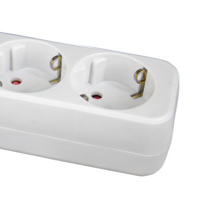 4 Régua de tomadas Schuko 1,5m Branco com interrutor 7hSevenOn Tomadas múltiplas 3