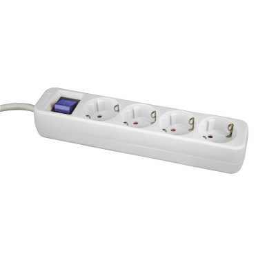 4 Régua de tomadas Schuko 1,5m Branco com interrutor 7hSevenOn Tomadas múltiplas 5