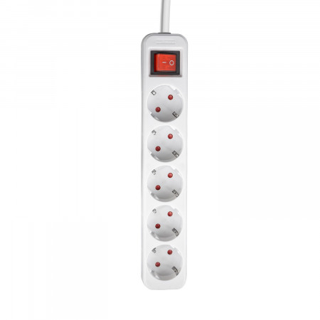 Regleta 5 Enchufes Schuko 1,5m Blanco con Interruptor 7hSevenOn Bases Múltiples 1