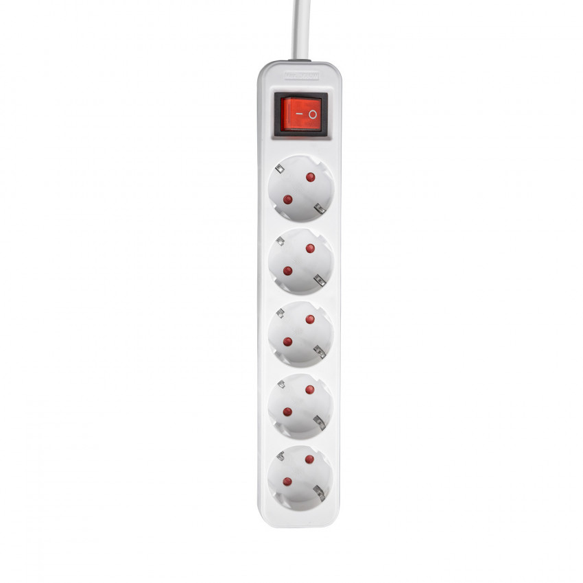 Regleta 5 Enchufes Schuko 1,5m Blanco con Interruptor 7hSevenOn Bases Múltiples 1 Regleta 5 Enchufes Schuko 1,5m Blanco con Interruptor 7hSevenOn Bases Múltiples 1