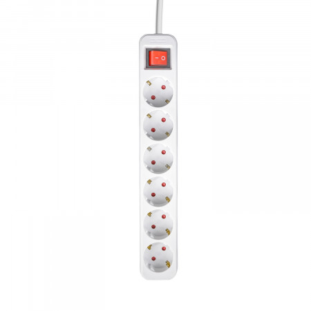 Regleta 6 Enchufes Schuko 3m Blanco con Interruptor 7hSevenOn Bases Múltiples 1