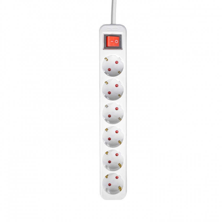 Regleta 6 Enchufes Schuko 3m Blanco con Interruptor 7hSevenOn Bases Múltiples 1 Regleta 6 Enchufes Schuko 3m Blanco con Interruptor 7hSevenOn Bases Múltiples 1