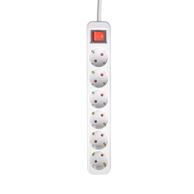 Regleta 6 Enchufes Schuko 3m Blanco con Interruptor 7hSevenOn Bases Múltiples 1
