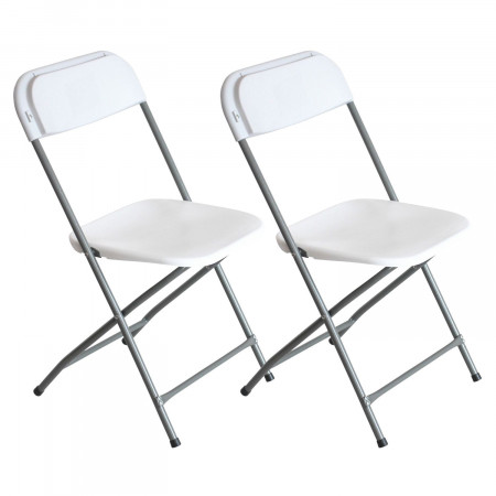 Pack 2 Sillas Plegables Blancas 49x44.5x80.5cm 7house Sillas Comedor Pata Blanca 1