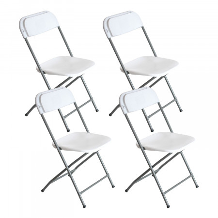 Pack 4 Sillas Plegables Blancas 49x44.5x80.5cm 7house Sillas y Sillones de Exterior 1