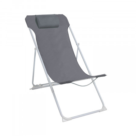 Hamaca Plegable 3 Posiciones con Cojín Gris 56x94x94cm 7house Hamacas y Tumbonas 1