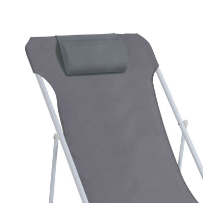 Pack 2 Hamacas Plegables 3 Posiciones con Cojín Gris 56x94x94cm 7house Hamacas y Tumbonas 2
