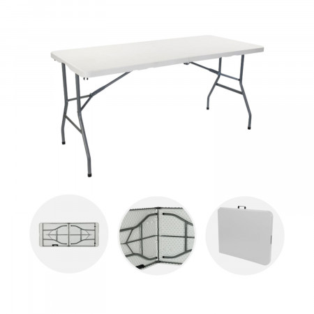 Mesa Plegable 150cm Blanca + Funda Catering 7house Mesas Plegables 2