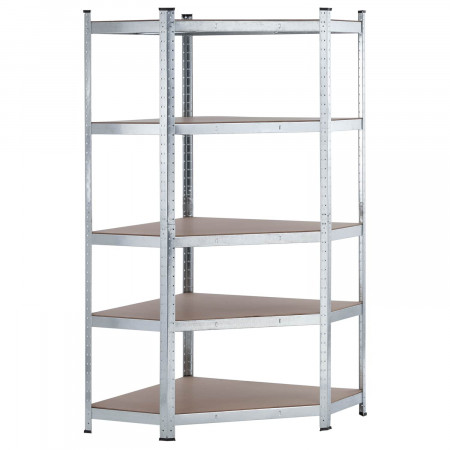 Estantería Esquinera Modular 5 Baldas Ajustables 180x80x40x56cm 875Kg O91 Estanterías 1