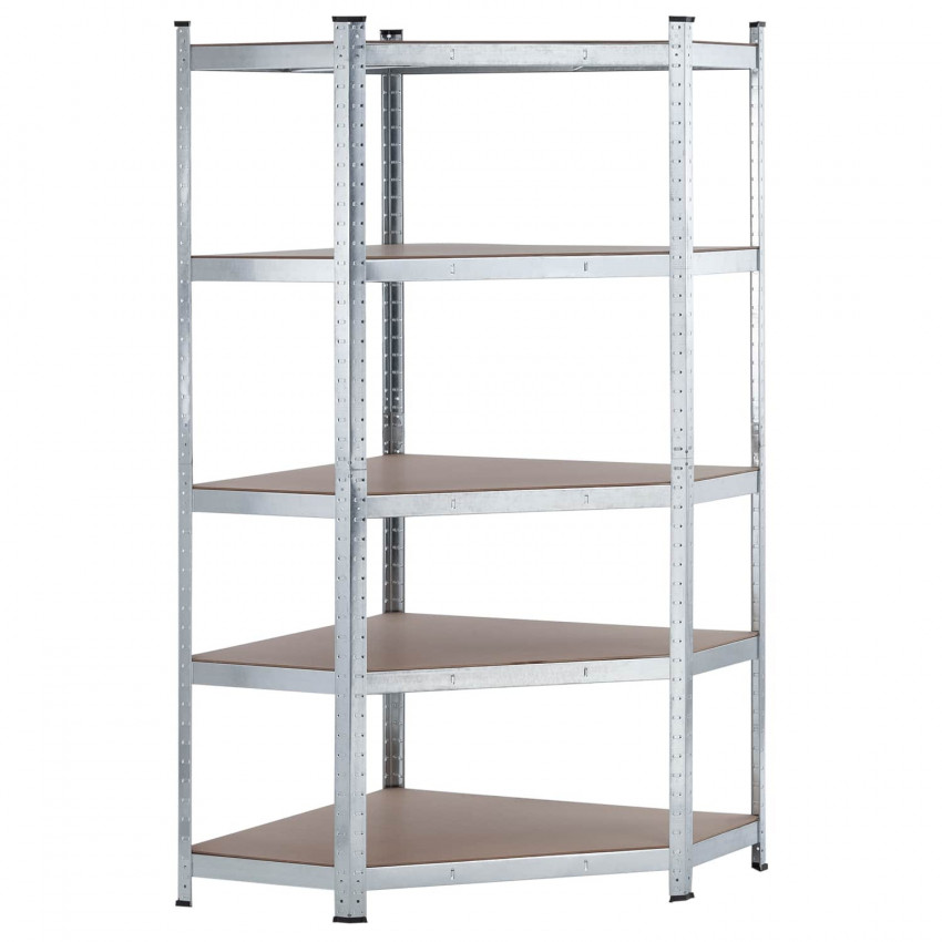 Estantería Esquinera Modular 5 Baldas Ajustables 180x80x40x56cm 875Kg O91 Estanterías 1 Estantería Esquinera Modular 5 Baldas Ajustables 180x80x40x56cm 875Kg O91 Estanterías 1