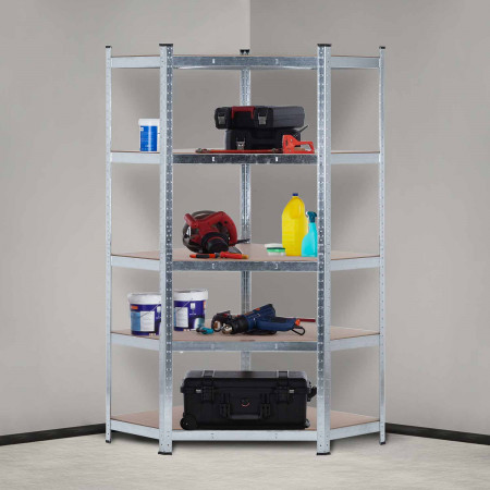 Estantería Esquinera Modular 5 Baldas Ajustables 180x80x40x56cm 875Kg O91 Estanterías 7 Estantería Esquinera Modular 5 Baldas Ajustables 180x80x40x56cm 875Kg O91 Estanterías 7