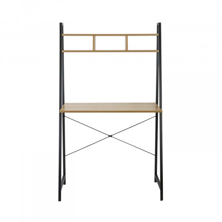 Escritorio Metálico con Estantería Organizadora de Madera Oyam 142x84x46cm 7house Escritorios 2
