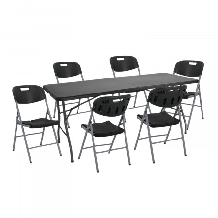 Conjunto Plegable Mesa 180cm y 6 Sillas con Asa Catering O91 Conjuntos para Jardín 7 Conjunto Plegable Mesa 180cm y 6 Sillas con Asa Catering O91 Conjuntos para Jardín 7