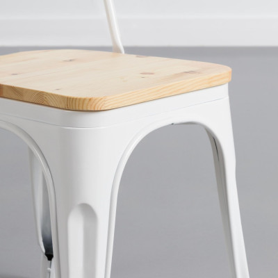 Silla Industrial Strong con Asiento de Madera 45x54x85cm Thinia Home Sillas de Comedor 5