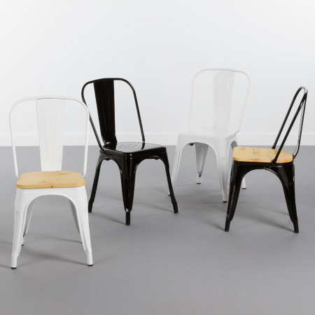 Silla Industrial Strong con Asiento de Madera 45x54x85cm Thinia Home Sillas de Comedor 6 Silla Industrial Strong con Asiento de Madera 45x54x85cm Thinia Home Sillas de Comedor 6