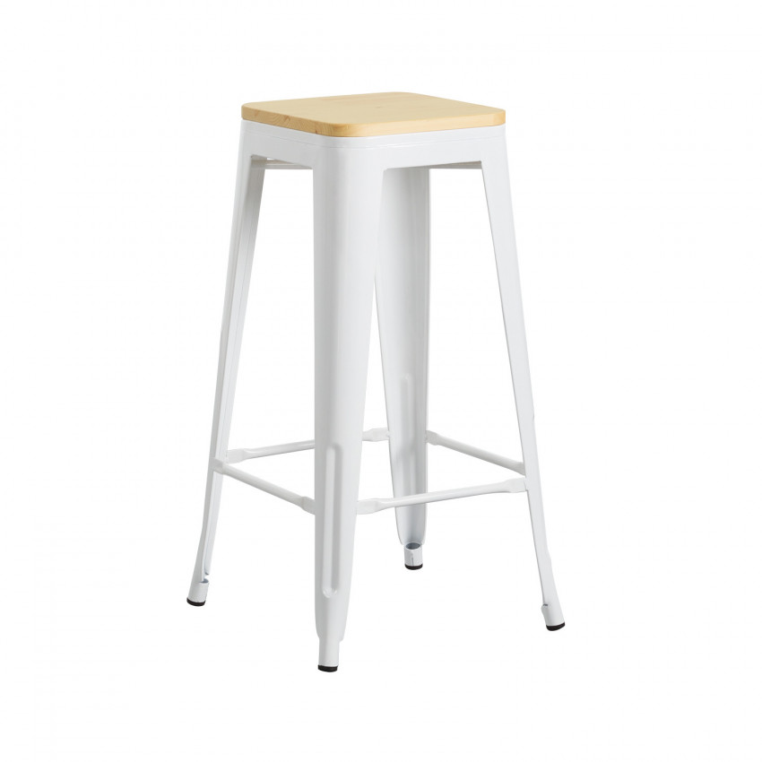 Taburete Industrial Strong con Asiento de Madera 43x43x77cm Thinia Home Taburetes 1 Taburete Industrial Strong con Asiento de Madera 43x43x77cm Thinia Home Taburetes 1