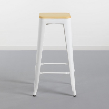 Taburete Industrial Strong con Asiento de Madera 43x43x77cm Thinia Home Taburetes 2 Taburete Industrial Strong con Asiento de Madera 43x43x77cm Thinia Home Taburetes 2