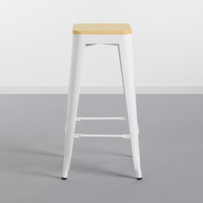 Taburete Industrial Strong con Asiento de Madera 43x43x77cm Thinia Home Taburetes 2