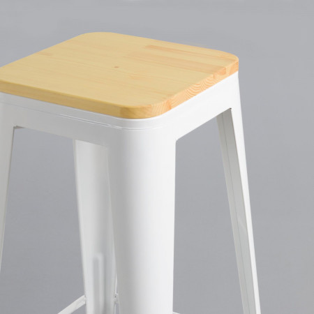 Taburete Industrial Strong con Asiento de Madera 43x43x77cm Thinia Home Taburetes 3 Taburete Industrial Strong con Asiento de Madera 43x43x77cm Thinia Home Taburetes 3