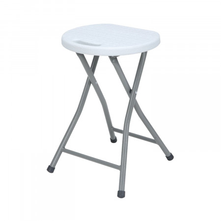 Taburete Plegable de Resina y Acero 31x45cm Blanco 7house Taburetes 1