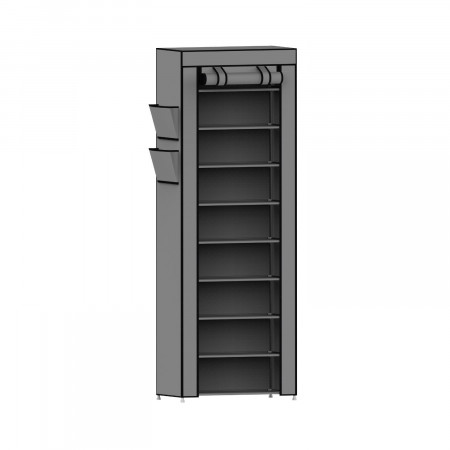 Organizador de Zapatos con 9 Baldas Blanco/Gris 58x28x158cm 7house Dormitorio 2