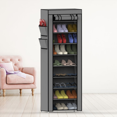Organizador de Zapatos con 9 Baldas Blanco/Gris 58x28x158cm 7house Dormitorio 4