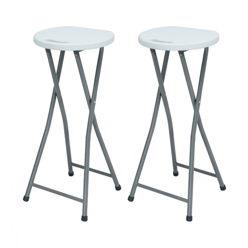 Pack 2 Taburetes Plegables Alto Blanco 30x76cm 7house Taburetes 1 Pack 2 Taburetes Plegables Alto Blanco 30x76cm 7house Taburetes 1