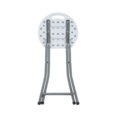 Pack 2 Taburetes Plegables de Resina y Acero 31x45cm Blancos 7house Taburetes 2