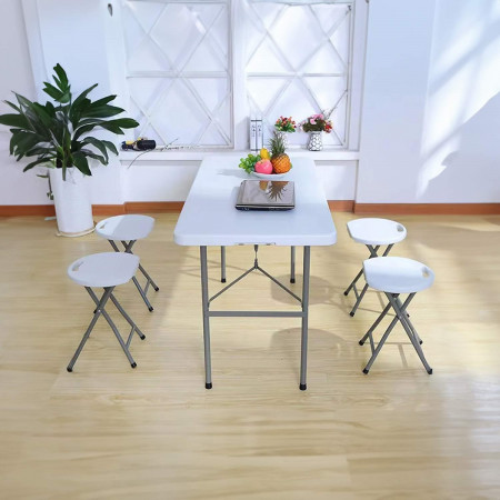 Pack 2 Taburetes Plegables de Resina y Acero 31x45cm Blancos 7house Taburetes 7 Pack 2 Taburetes Plegables de Resina y Acero 31x45cm Blancos 7house Taburetes 7