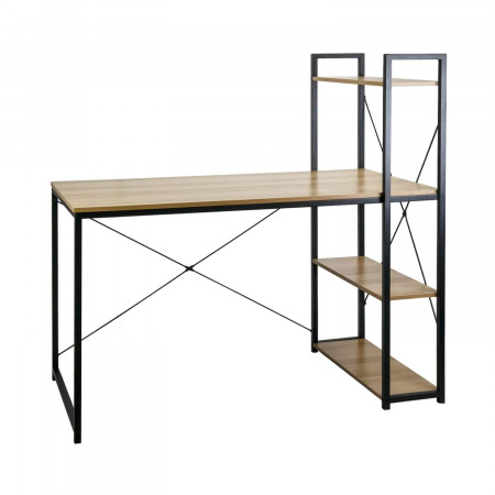 Escritorio Metálico con Estantería 3 Baldas de Madera Ozra 120x160x70cm 7house Escritorios 1